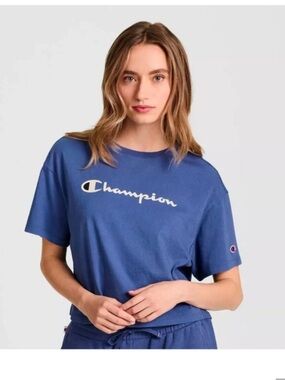 Champion Cropped T-Shirt Blue